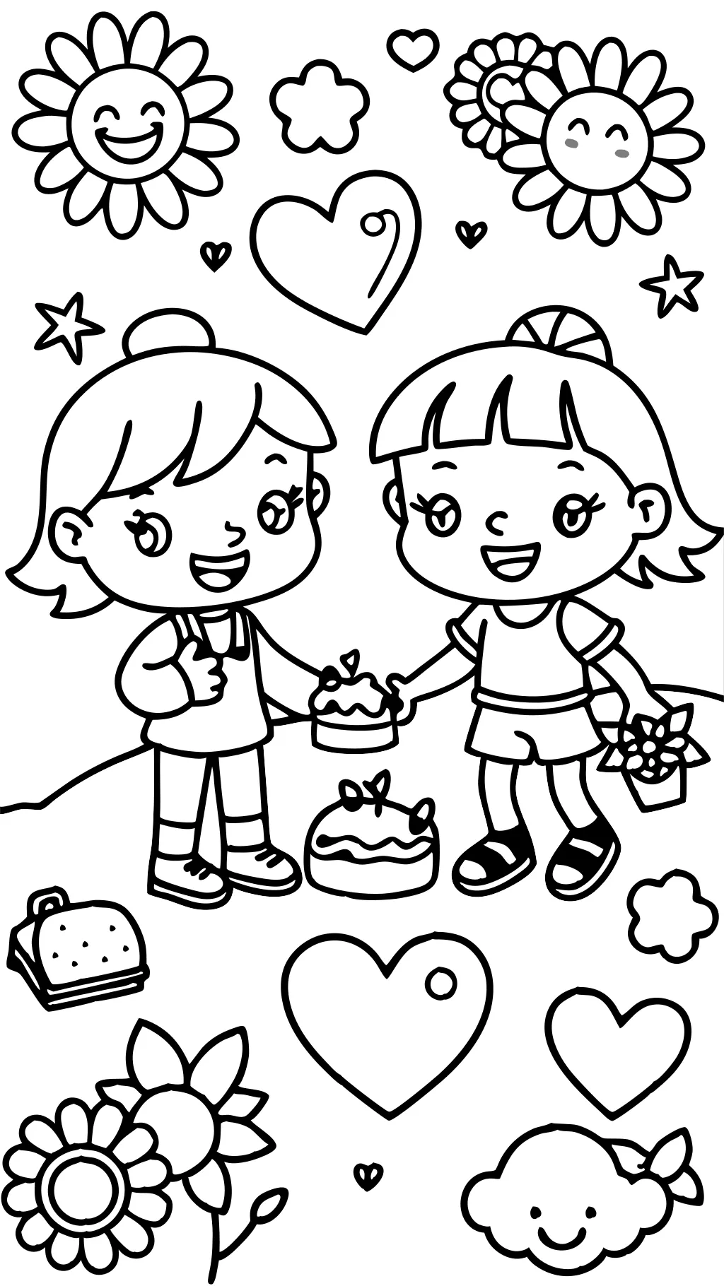 friendship printable coloring pages